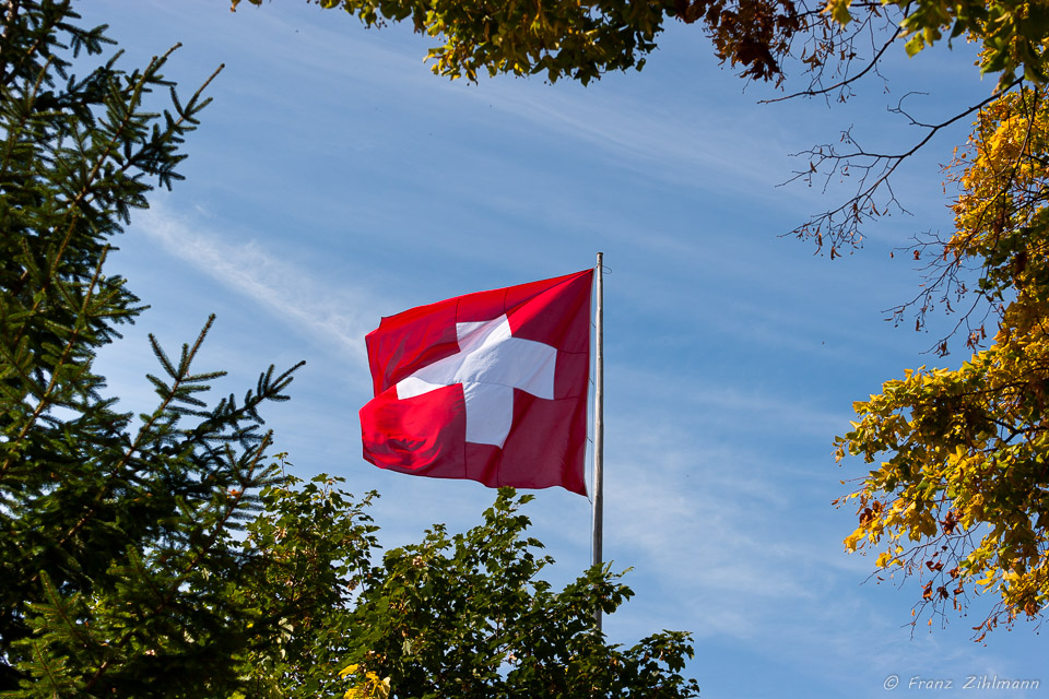 Swiss Flag Flying High - Seebodenalp