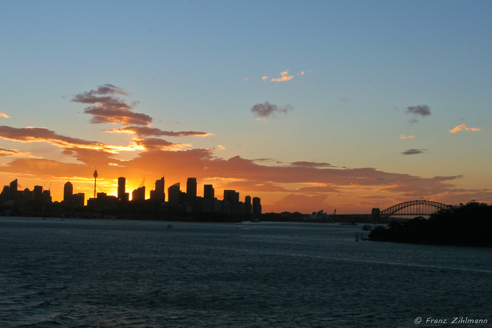 View of Sydney - Sailing out of the Harbor